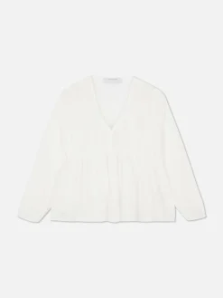 Blusa Franzida Voile Drapeada