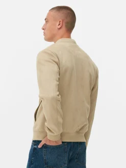 Blusão Bomber Imitação Camurça