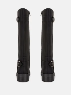 Botas Estilo Motard Biqueira Quadrada