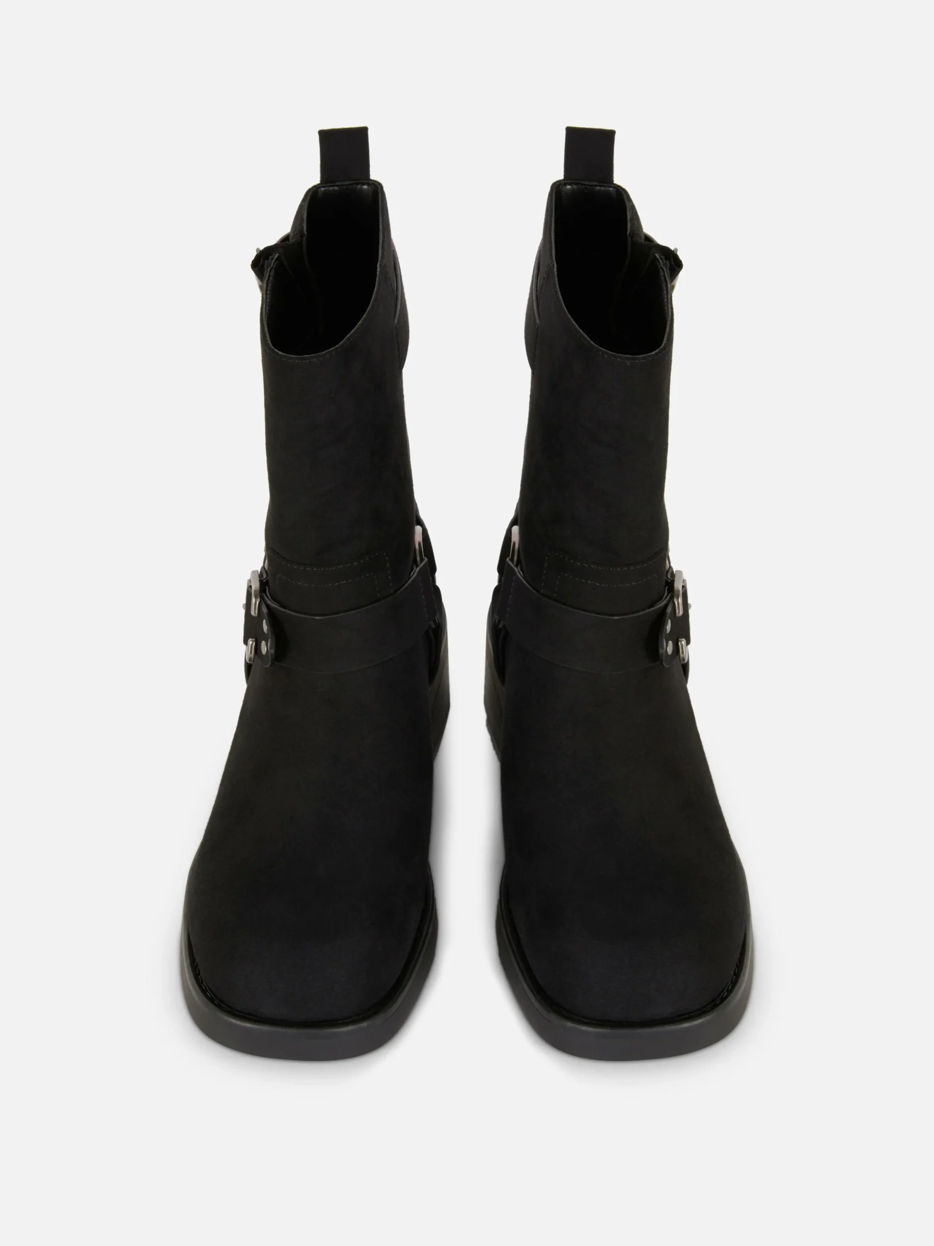 Botas Estilo Motard Imitação Camurça