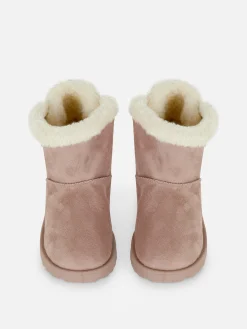 Botas Forro Pelúcia Laço Atrás