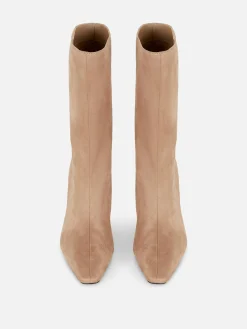 Botas Salto Agulha Imitação Camurça