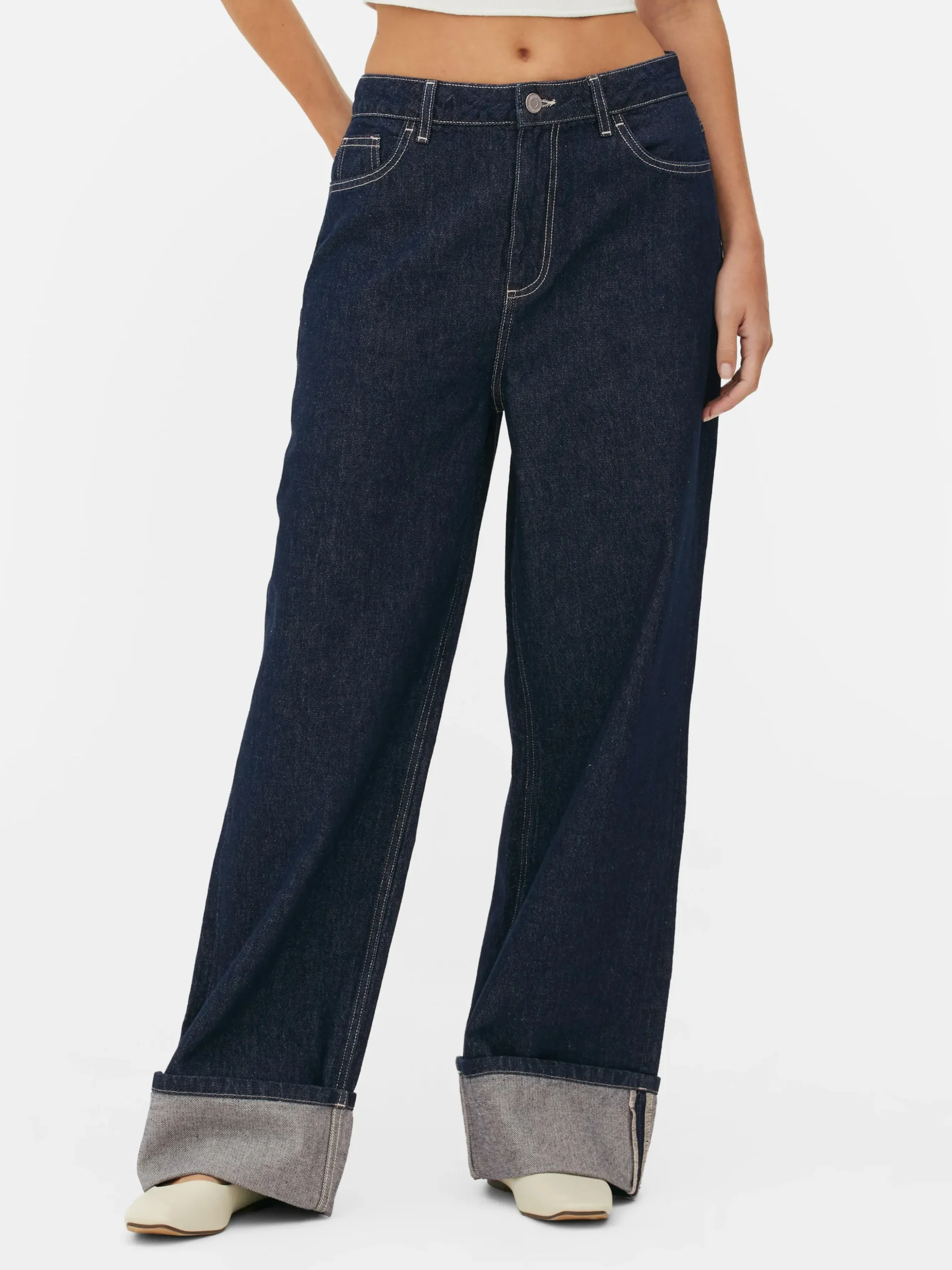 Calças Ganga Corte Largo C/ Dobra