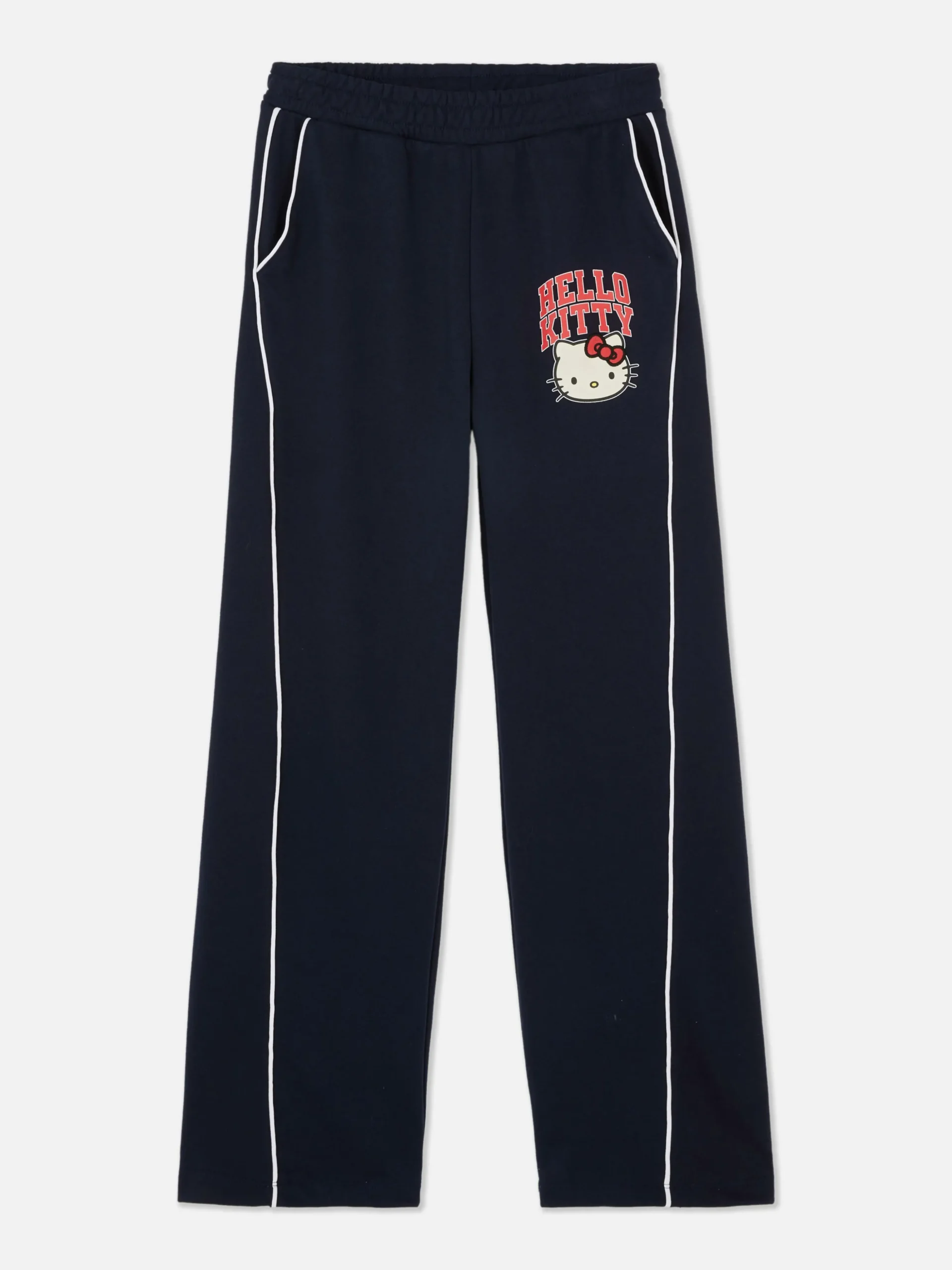 Calças Treino Perna Direita Riscas Hello Kitty