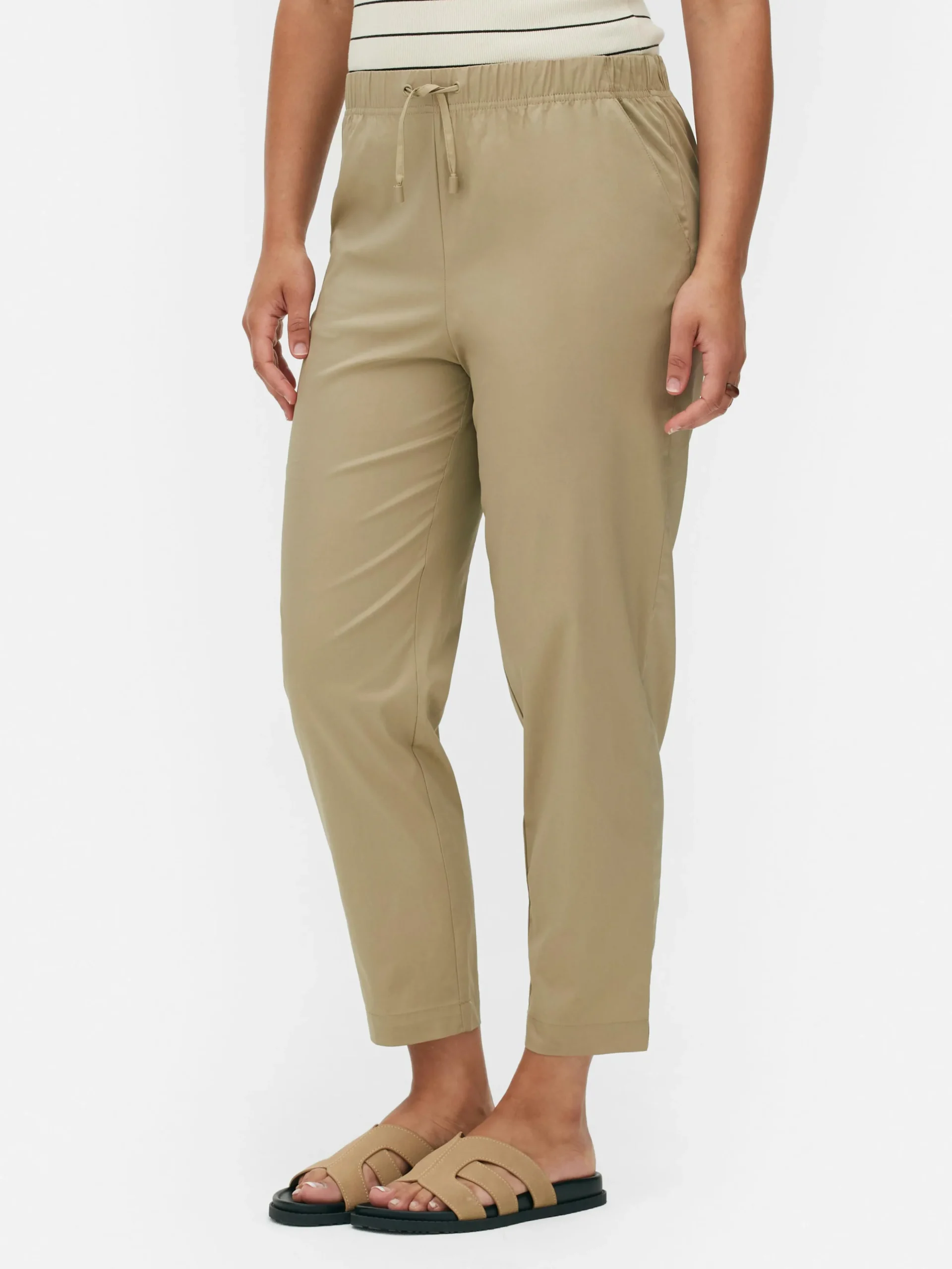 Calças Treino Popelina Corte Afunilado