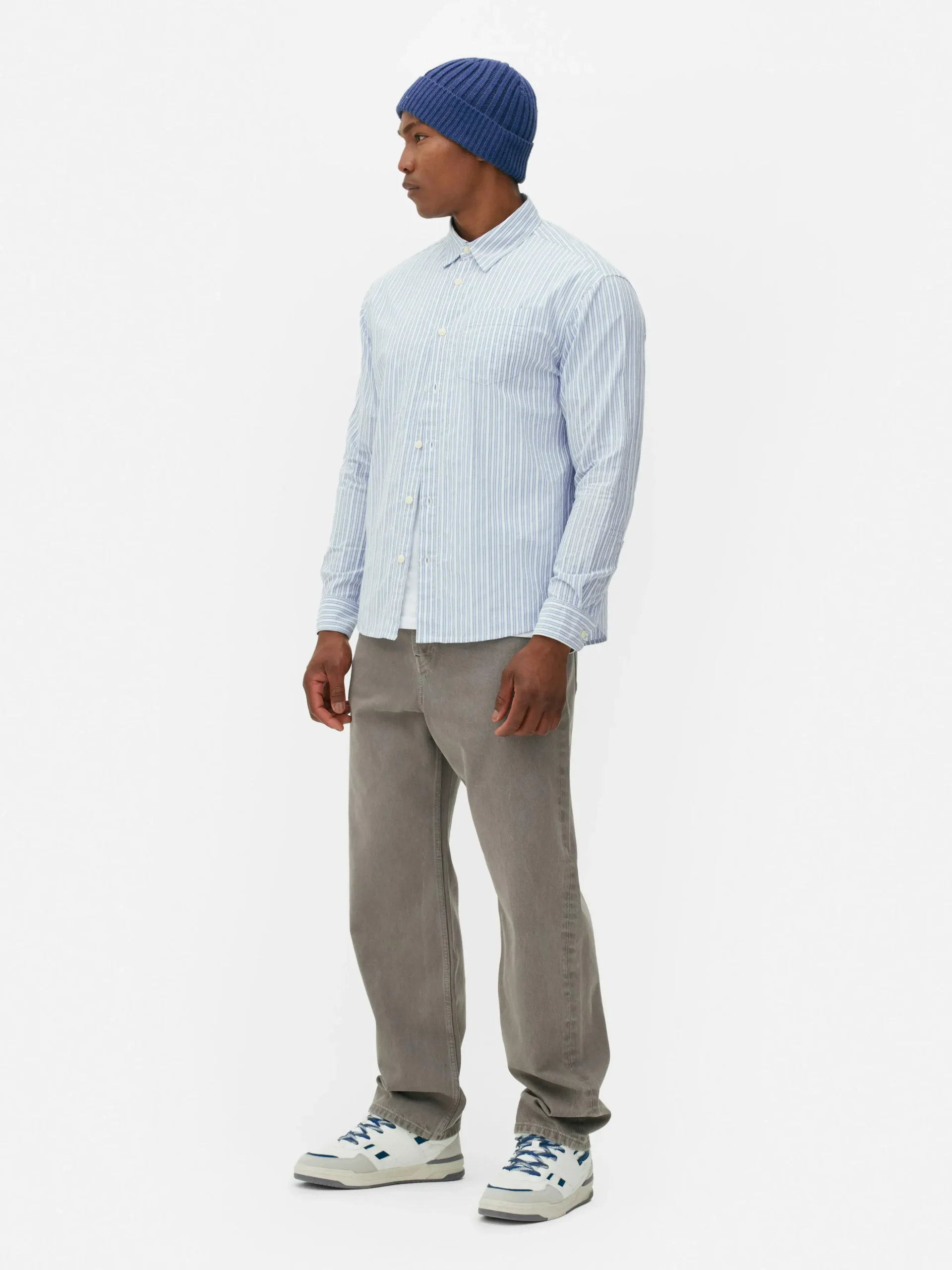 Camisa Manga Comprida Riscas Jacquard