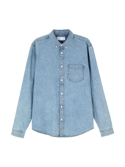 Camisa Sarja Algodão Manga Comprida