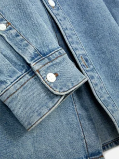 Camisa Sarja Algodão Manga Comprida