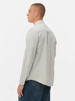 Camisa Sarja Algodão Manga Comprida