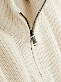 Camisola 1/2 Fecho Correr Malha Canelada