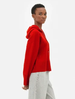 Camisola Capuz Malha Slogan