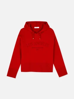 Camisola Capuz Malha Slogan