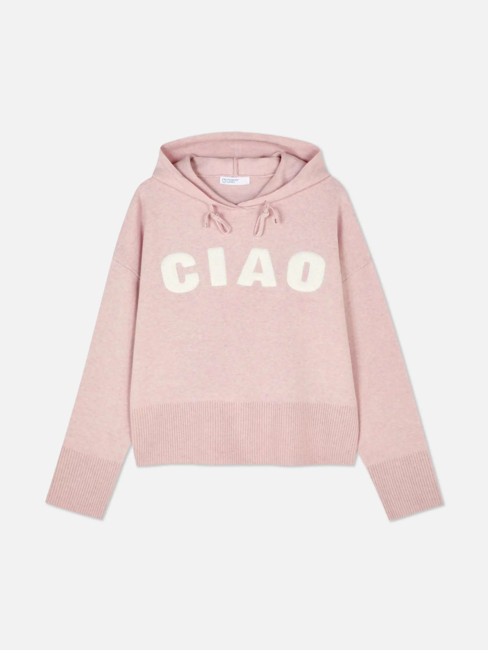 Camisola Capuz Malha Slogan