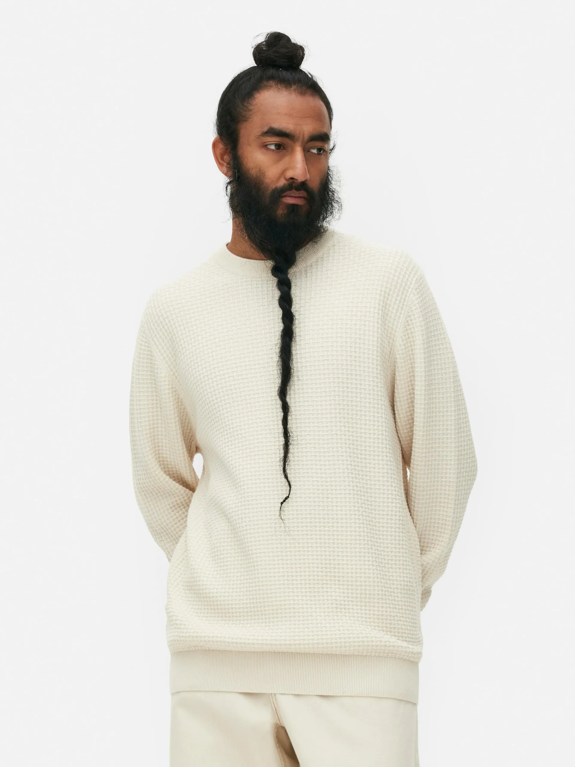 Camisola Decote Redondo Malha Entrançada