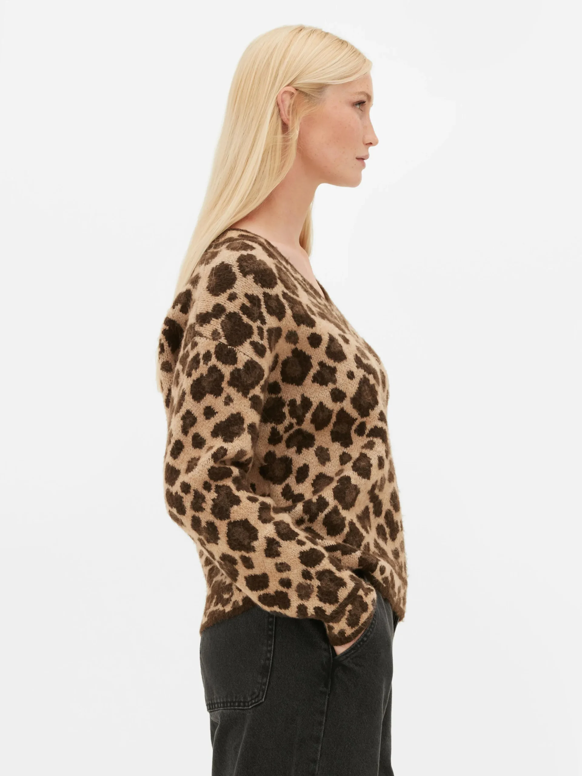 Camisola Decote V Leopardo