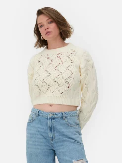 Camisola Malha Entrançada Ponto Aberto Rita Ora