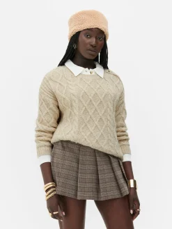 Camisola Malha Entrançada Botões Rita Ora