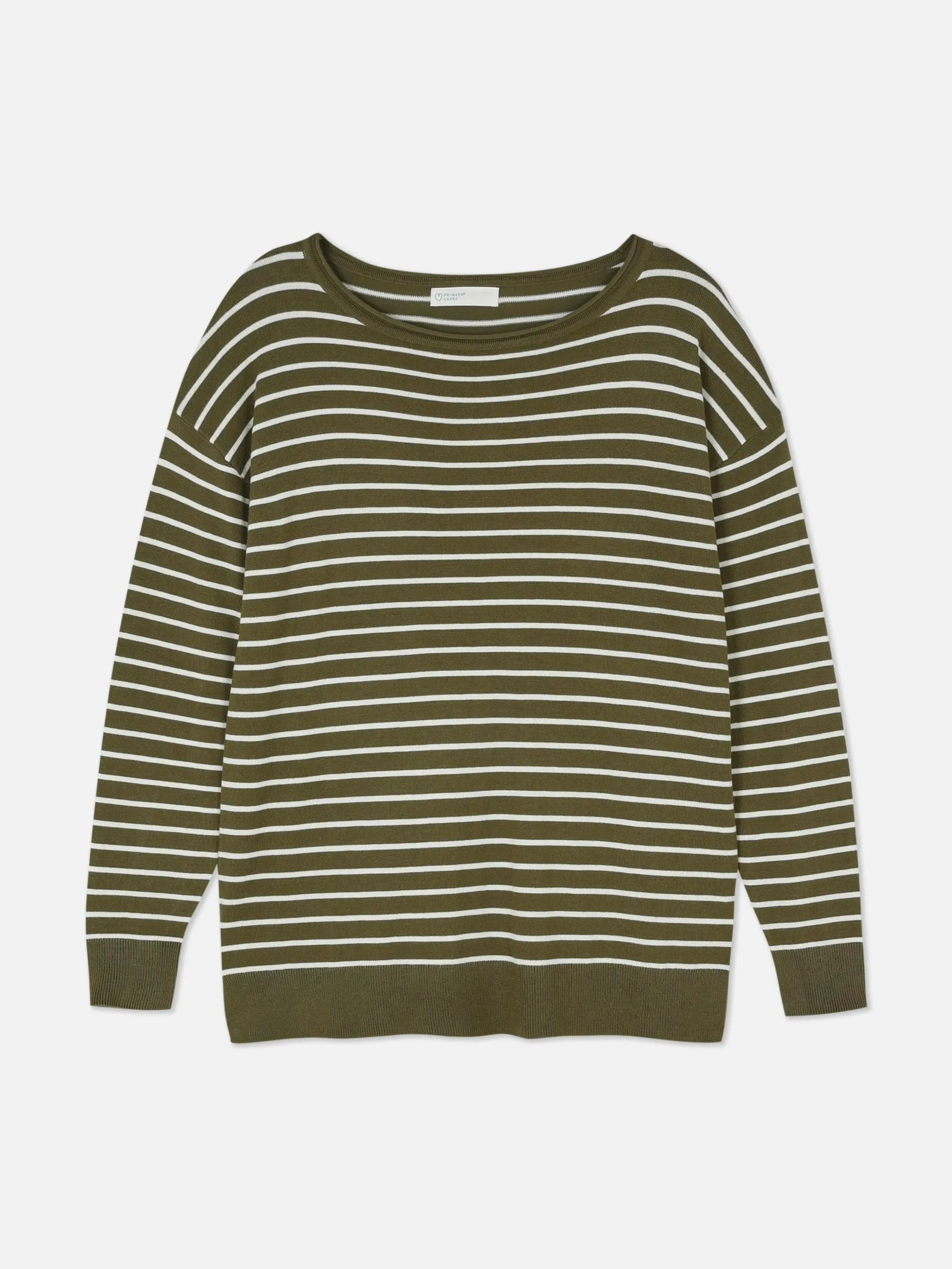 Camisola Malha Fina Decote Barco Riscas