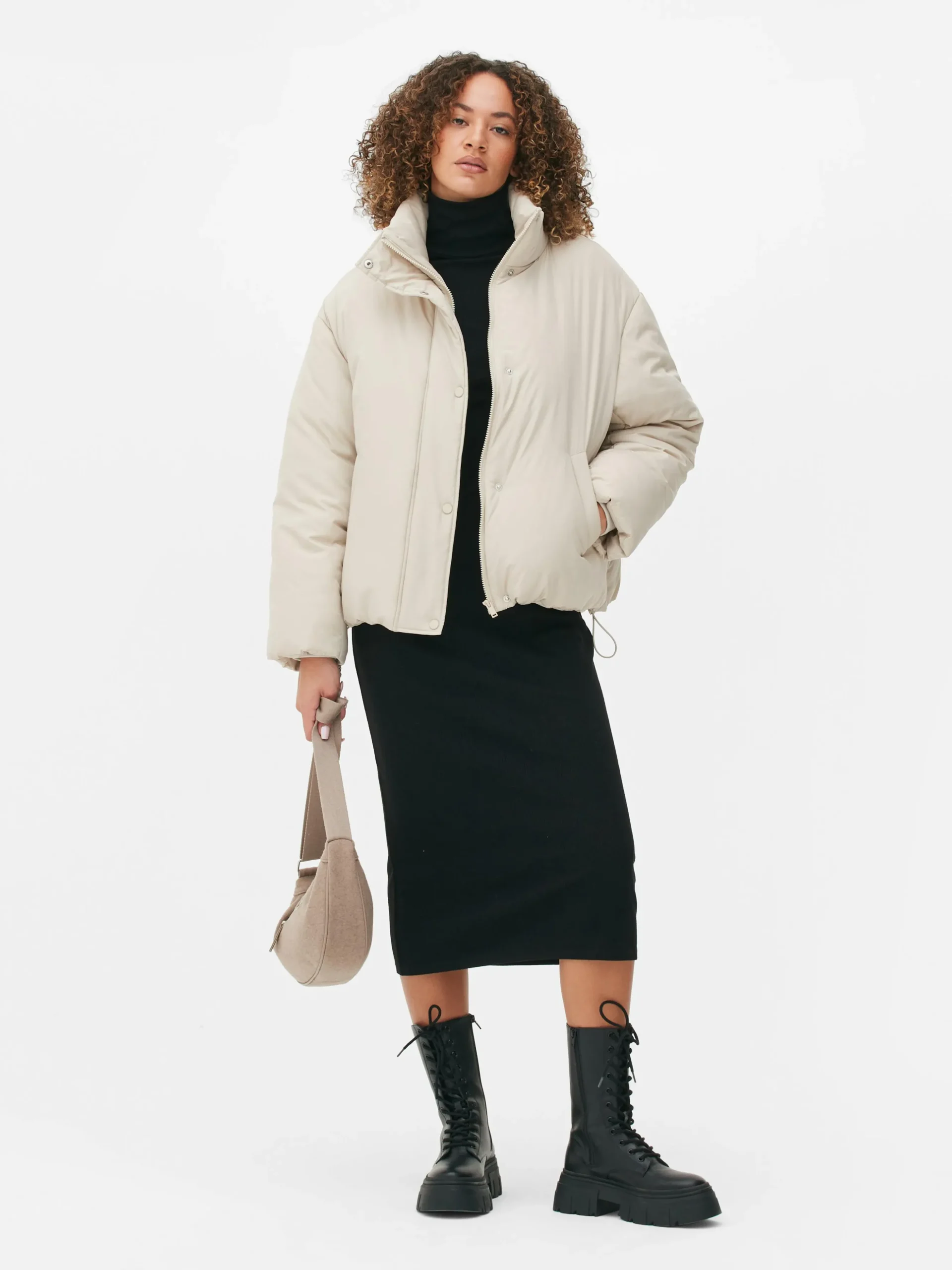 Casaco Acolchoado Gola Funil