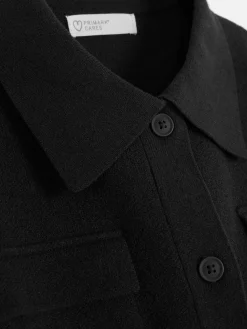 Casaco Malha Botões Colarinho