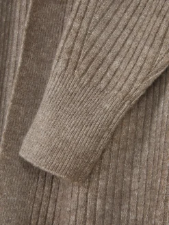 Casaco Malha Canelado Comprido