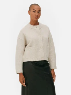 Casaco Malha Folgado Botões Frente