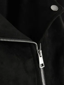 Casaco Motard Imitação Camurça