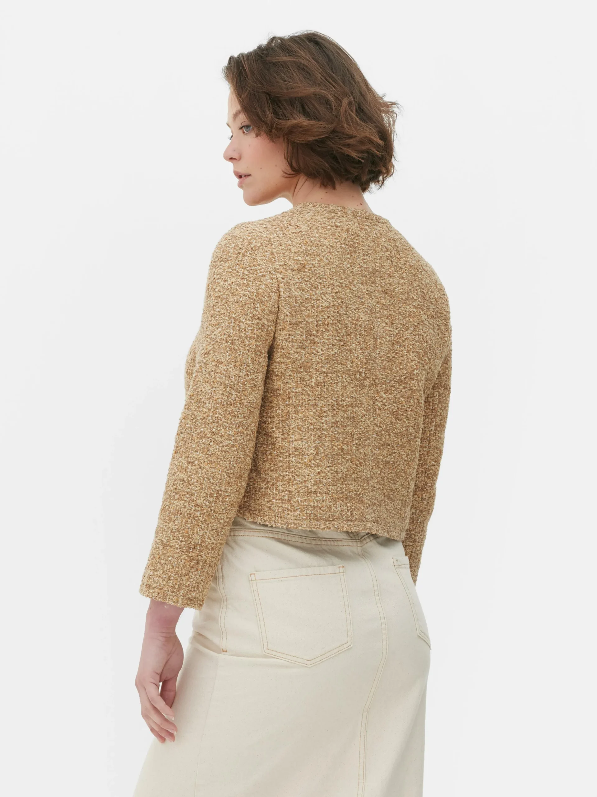 Casaco Pespontos Bouclé