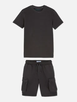 Conj. Coordenado T-shirt/calções Cargo Para Criança