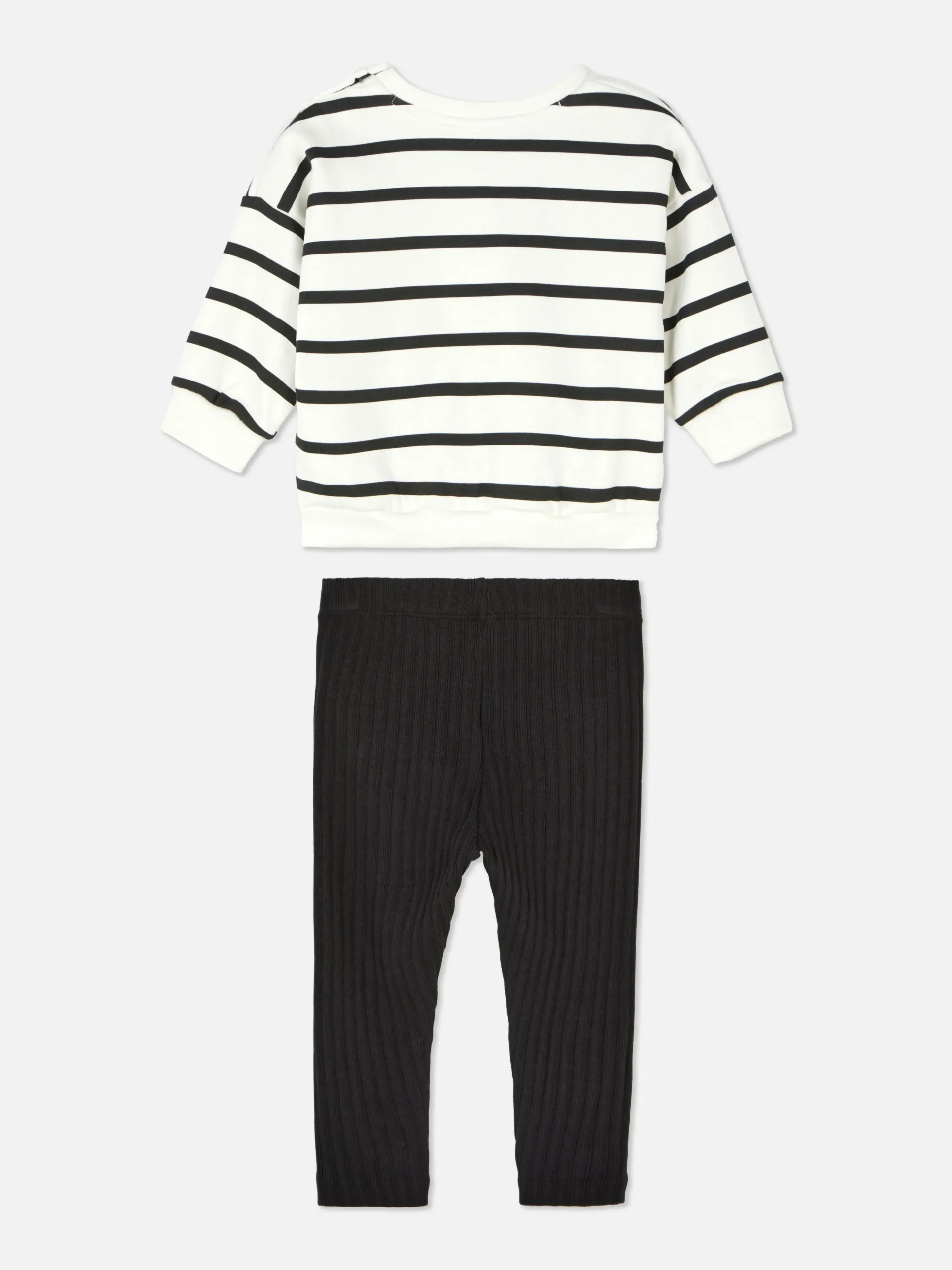 Conjunto Camisola Riscas/leggings Caneladas