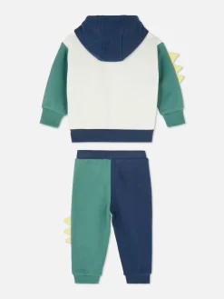 Conjunto Coordenado Camisola Capuz/calças Treino Dinossauro