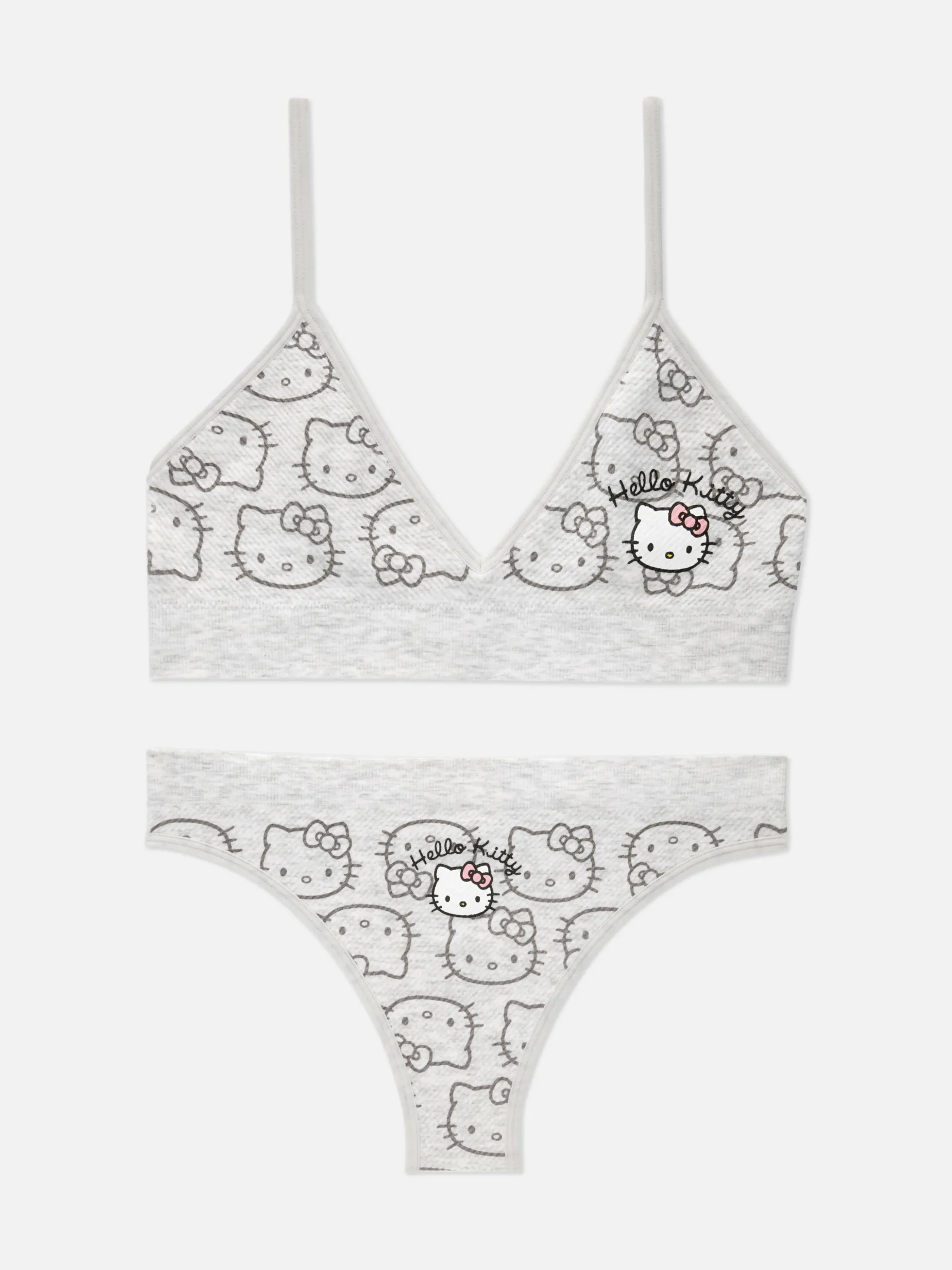 Conjunto Sutiã Bralette/tanga S/ Costuras Hello Kitty