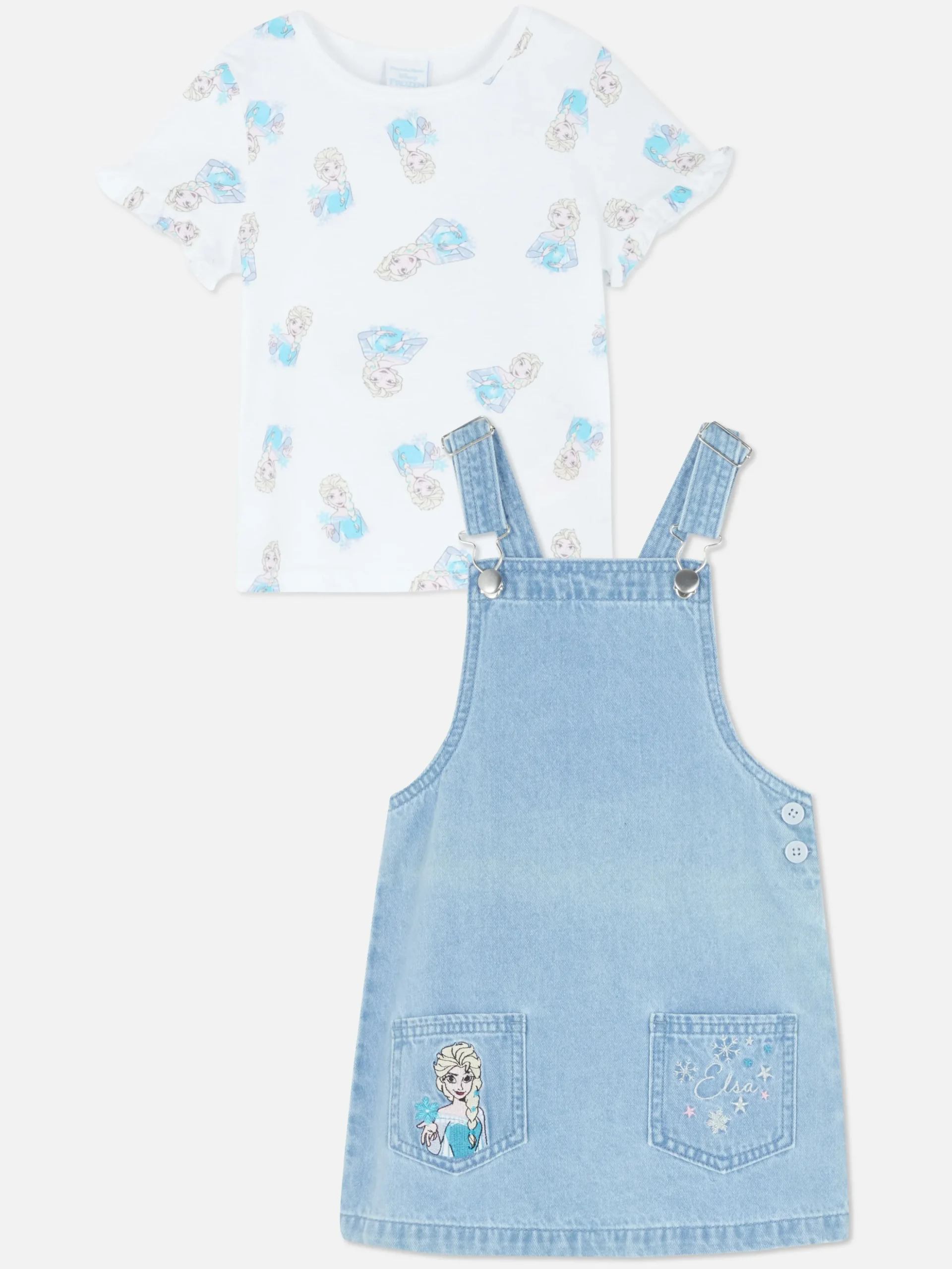 Conjunto Vestido Macacão E Camisa Frozen Da Disney