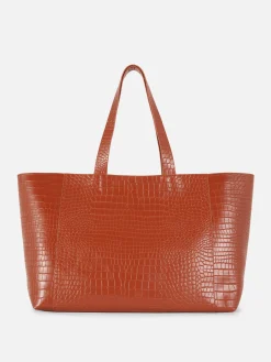 Mala Shopper Efeito Crocodilo Extra Grande