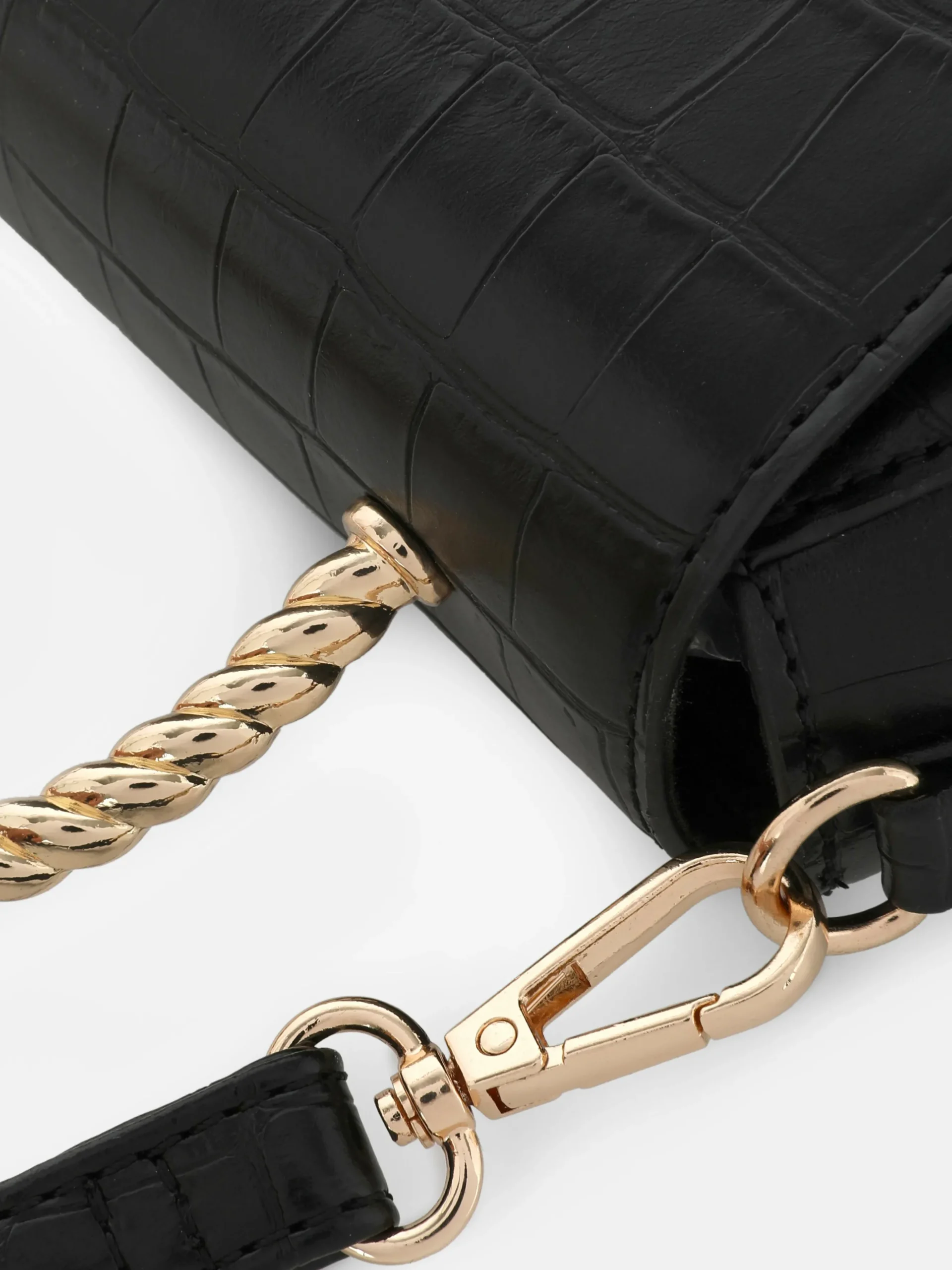 Mala Tiracolo Pega Metal Imitação Crocodilo