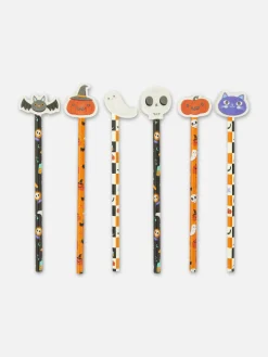Pack 6 Lápis/borrachas Halloween