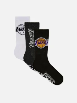 Pack 3 Meias Cano Médio NBA Los Angeles Lakers
