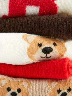 Pack 5 Pares Meias Cano Médio Gráficas Urso