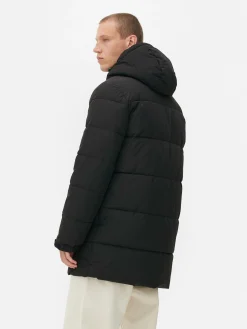 Parka Acolchoada Com Capuz