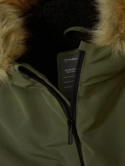 Parka Capuz Imitação Pelo