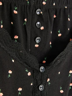 Pijama Top Alças/calções Rebordo Renda