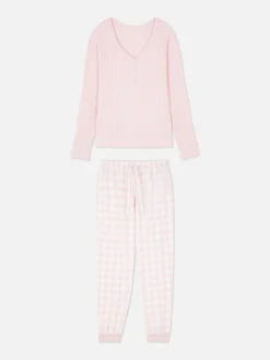 Pijama Top Gola Padre/calças C/ Padrão