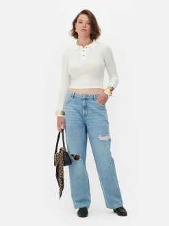 Polo Canelado Manga Comprida Rita Ora