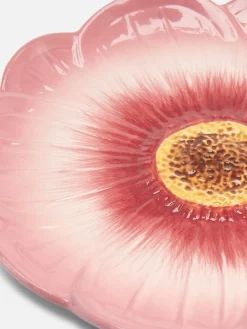 Prato Pão Texturado Padrão Floral