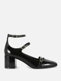 Sapatos Salto Alto Mary Jane Tira Tripla Rita Ora