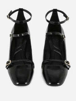 Sapatos Salto Alto Mary Jane Tira Tripla Rita Ora