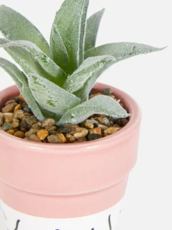 Suculenta Artificial Em Vaso Colorido