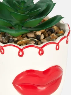 Suculenta Artificial Vaso Lábios