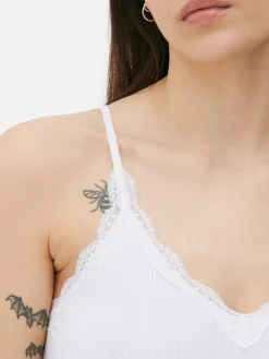 Top Alças Curto Rebordo Renda S/ Costuras