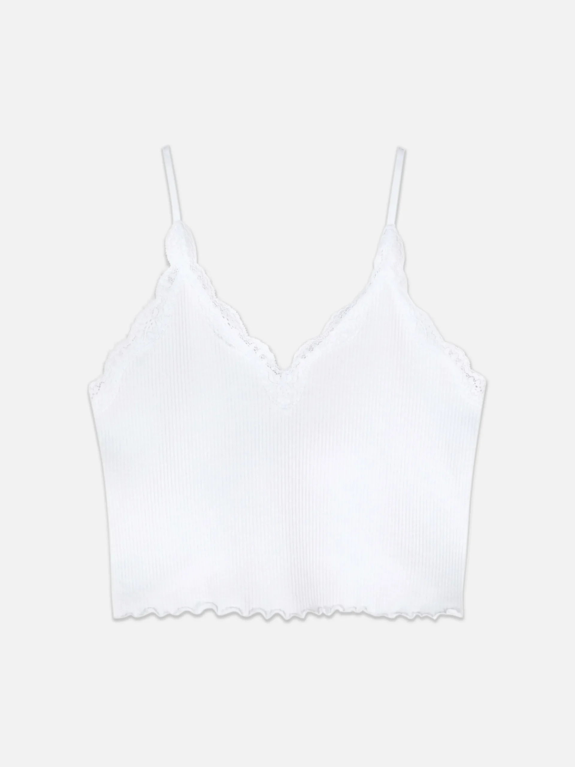 Top Alças Curto Rebordo Renda S/ Costuras